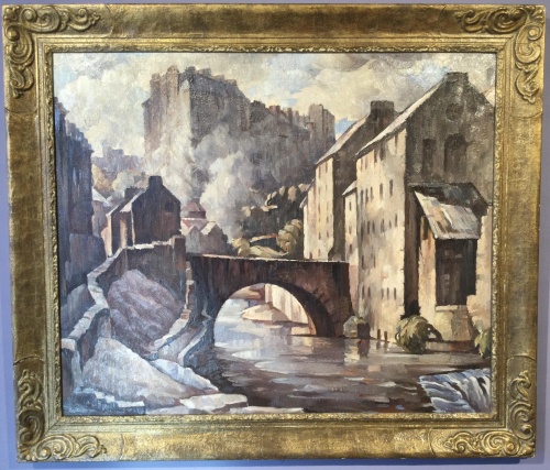 Painting of the bridge in Dean Village
