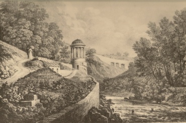 The elevations (in the distance) within the Moray Bank gardens before Randolph Crescent was built (1823)