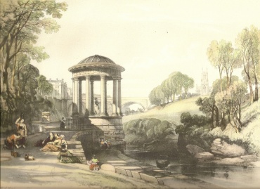 Lithograph print by W. L. Leith of St. Bernhard's Well. 